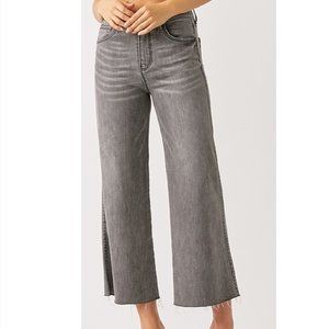 NWT RISEN Raw Hem Cropped Flare Jeans